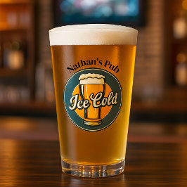 Vintage Ice Cold Beer Custom Name or Text タンブラーグラス