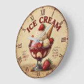 Vintage Ice Cream ラージ壁時計 (傾斜)