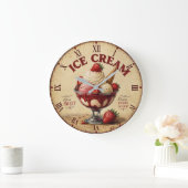 Vintage Ice Cream ラージ壁時計 (ホーム)