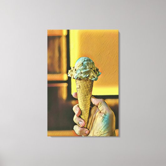 Vintage ice cream cone キャンバスプリント (正面)