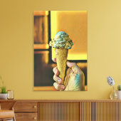 Vintage ice cream cone キャンバスプリント (インサイチュ (リビング))