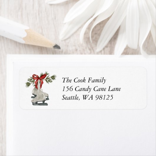 Vintage Ice Skates Holiday ラベル (インサイチュ)