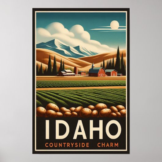 Vintage Idaho Countryside Charm Poster  ポスター (正面)