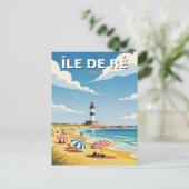 Vintage Île de Ré France Travel ポストカード (スタンド正面)