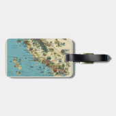 Vintage Illustrated California Parks Map Art ラゲッジタグ (裏面横)