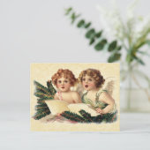 Vintage Illustration Cherubs Singing ポストカード (スタンド正面)