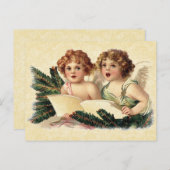 Vintage Illustration Cherubs Singing ポストカード (正面/裏面)