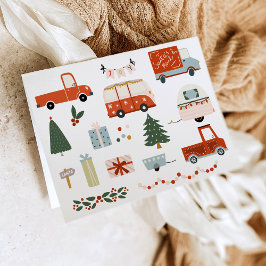 Vintage Illustration Merry Christmas Holiday カード