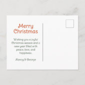 Vintage Illustration Merry Christmas Holiday ポストカード (裏面)