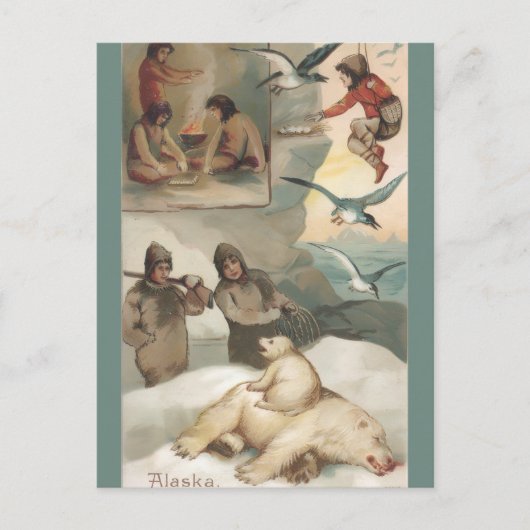 Vintage Illustration of Alaska ポストカード (正面)
