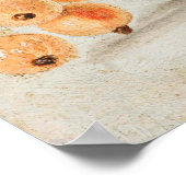 Vintage illustration of butterflies on berries ポスター (角)