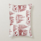 Vintage Illustration Reindeer and Houses Winter アクセントクッション (正面(垂直))