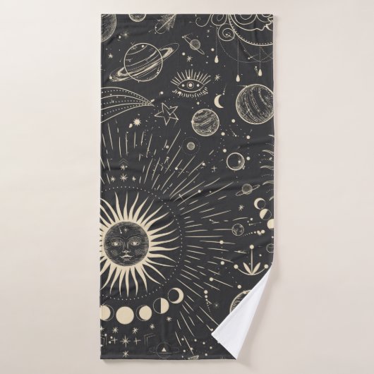 Vintage illustration set of moon phases. Different バスタオル (バスタオル)