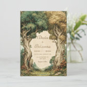 Vintage Illustrative Woodland Archway Wedding 招待状 (スタンド正面)