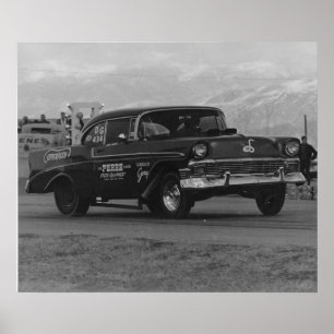 vintage image 57 chevy gasser ポスター