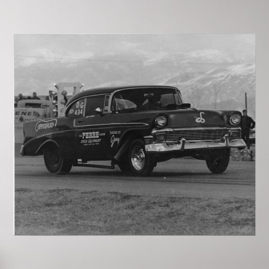 vintage image 57 chevy gasser ポスター (正面)