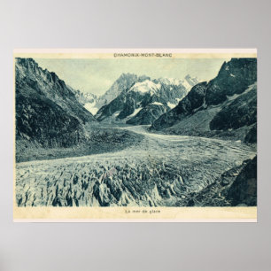 Vintage image, France, Chamonix Mont Blanc ポスター
