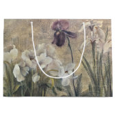 Vintage Impressionism Iris Blossoms ラージペーパーバッグ (正面)