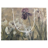 Vintage Impressionism Iris Blossoms ラージペーパーバッグ (裏面)