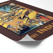 Vintage India Travel Poster Varanasi Ganges 1930s ポスター (角)