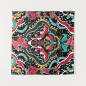 Vintage indian seamless pattern. Floral wallpaper タペストリー (正面(横))