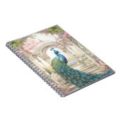 Vintage Indian Style Floral Garden Peacock ノートブック (右側)