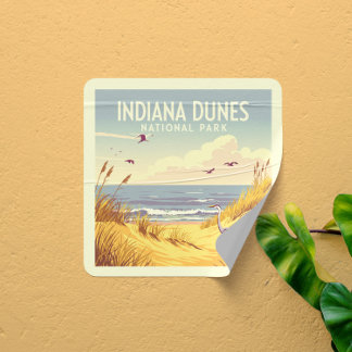 Vintage Indiana Dunes National Park  スクエアシール