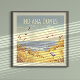 Vintage Indiana Dunes National Park ポスター