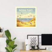 Vintage Indiana Dunes National Park ポスター (ホームオフィス)