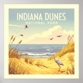Vintage Indiana Dunes National Park ポスター (正面)