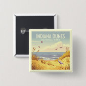 Vintage Indiana Dunes National Park  缶バッジ (正面&裏面)