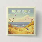 Vintage Indiana Dunes National Park  缶バッジ (正面)