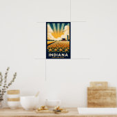 Vintage Indiana Farm Landscape Poster ポスター (キッチン)