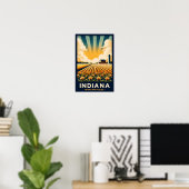 Vintage Indiana Farm Landscape Poster ポスター (ホームオフィス)