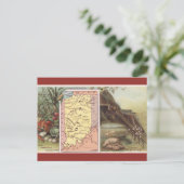 Vintage Indiana Map ポストカード (スタンド正面)