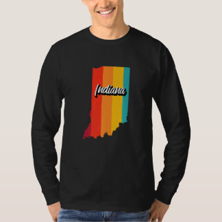 Vintage Indiana Retro 70s Stripes Indiana Us State Tシャツ