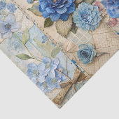 Vintage Inspired Blue Floral Collage Scrapbook 薄葉紙 (詳細)