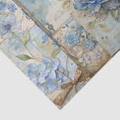 Vintage Inspired Blue Floral Collage Scrapbook 薄葉紙 (詳細)