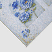 Vintage Inspired Blue & Gold Floral Decoupage 薄葉紙 (詳細)