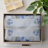 Vintage Inspired Blue & Gold Floral Decoupage 薄葉紙 (ギフト)