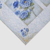 Vintage Inspired Blue & Gold Floral Decoupage 薄葉紙 (詳細)