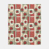 Vintage Inspired Christmas Florals Quilt Pattern フリースブランケット (正面)