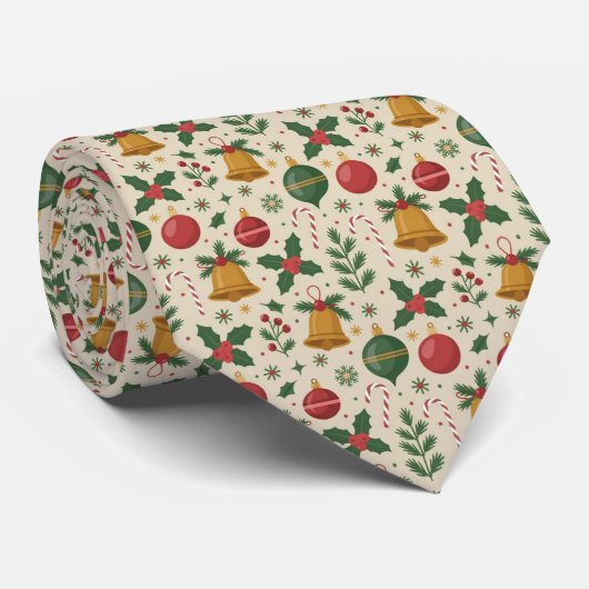 Vintage-Inspired Christmas Pattern ネクタイ (ロール)