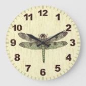 Vintage Inspired Dragonfly Art Wall Clock ラージ壁時計 (正面)