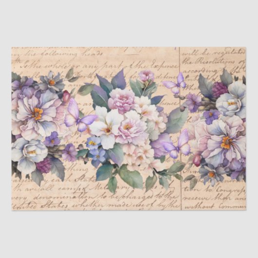 Vintage Inspired Floral Love Letter Decoupage 薄葉紙 (正面)