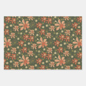 Vintage-Inspired Floral Pattern ラッピングペーパーシート (正面)