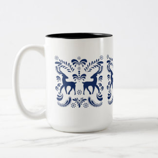 Vintage Inspired Folklore Ceramic Coffee Cup ツートーンマグカップ