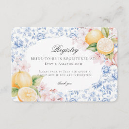 Vintage-Inspired Lemon Tea Bridal Shower Decor Reg エンクロージャーカード