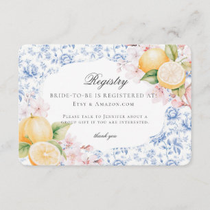 Vintage-Inspired Lemon Tea Bridal Shower Decor Reg エンクロージャーカード