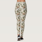 Vintage Inspired Sepia Roses With Green Leaves レギンス (裏面)